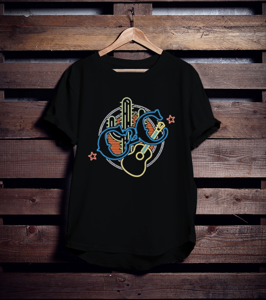 Country To Country 2026 Belfast Tour Guitar Cactus Stars T-Shirt