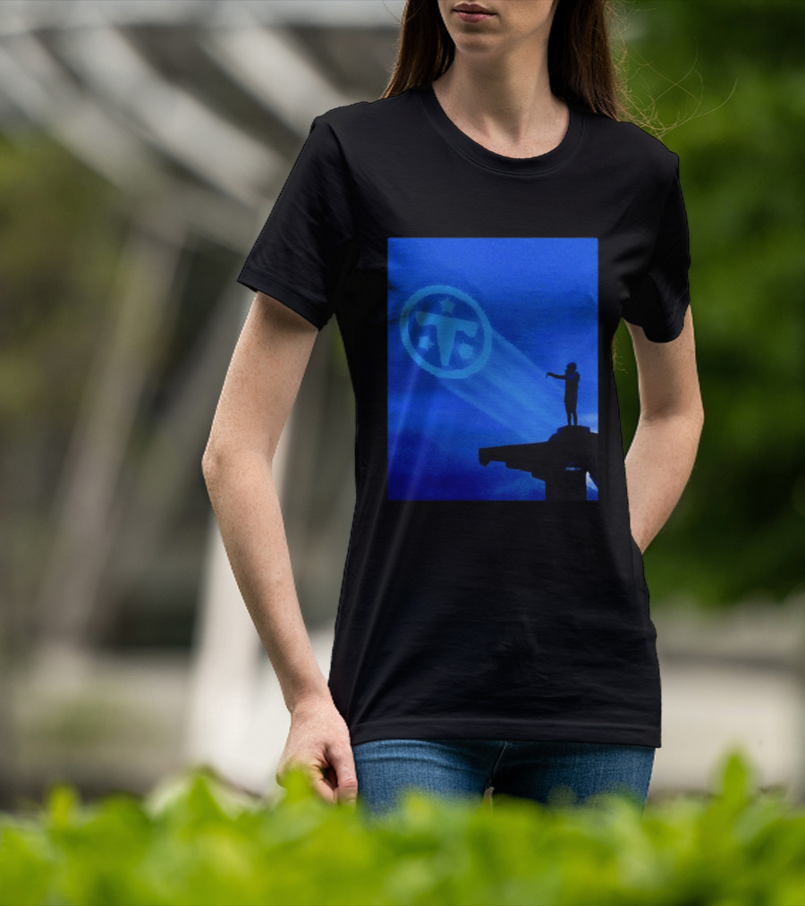 Tennessee Titans Bat Signal Navy Blue Fan Gear T-Shirt