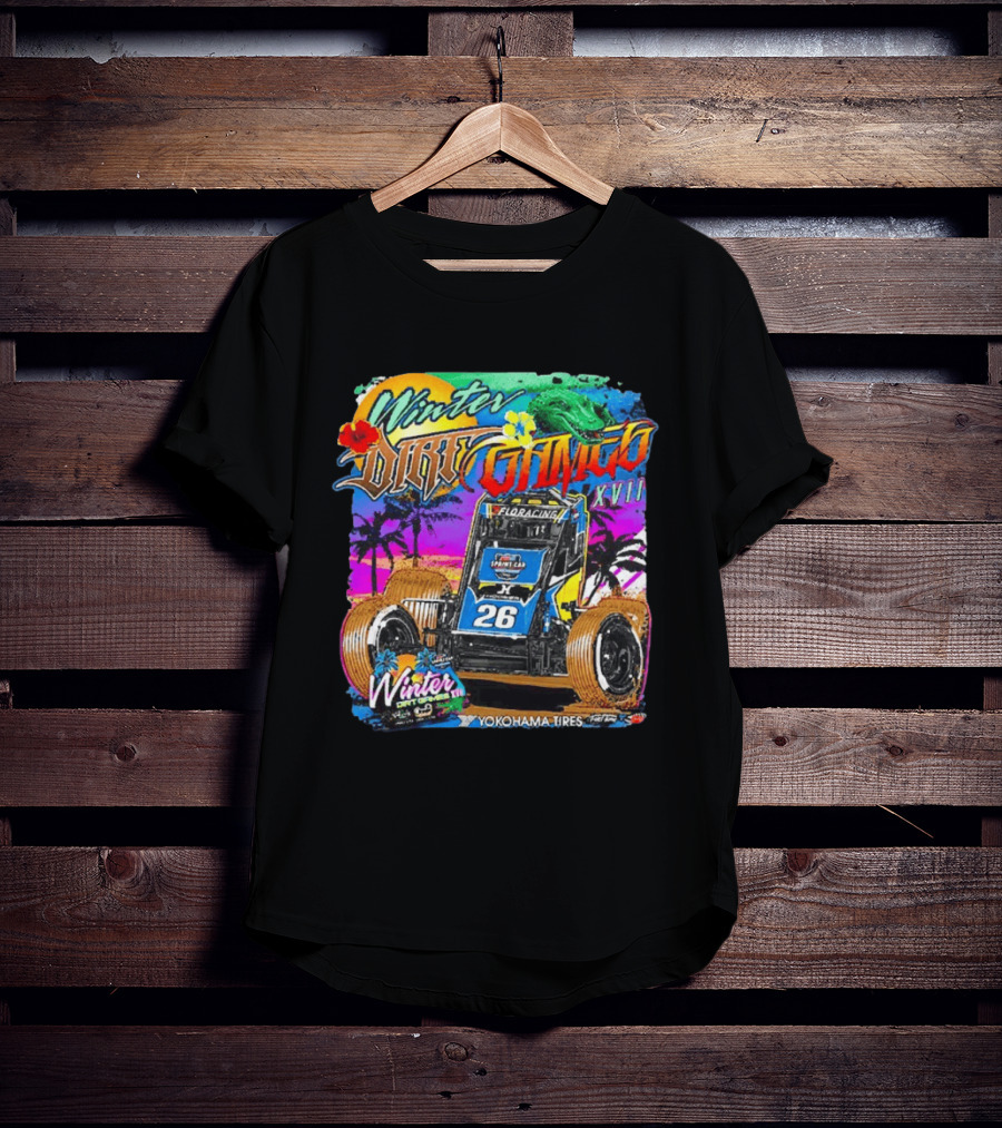 Winter Dirt Games XVII Sprint Car Yokohama Tires FloRacing 26 Tropical T-Shirt
