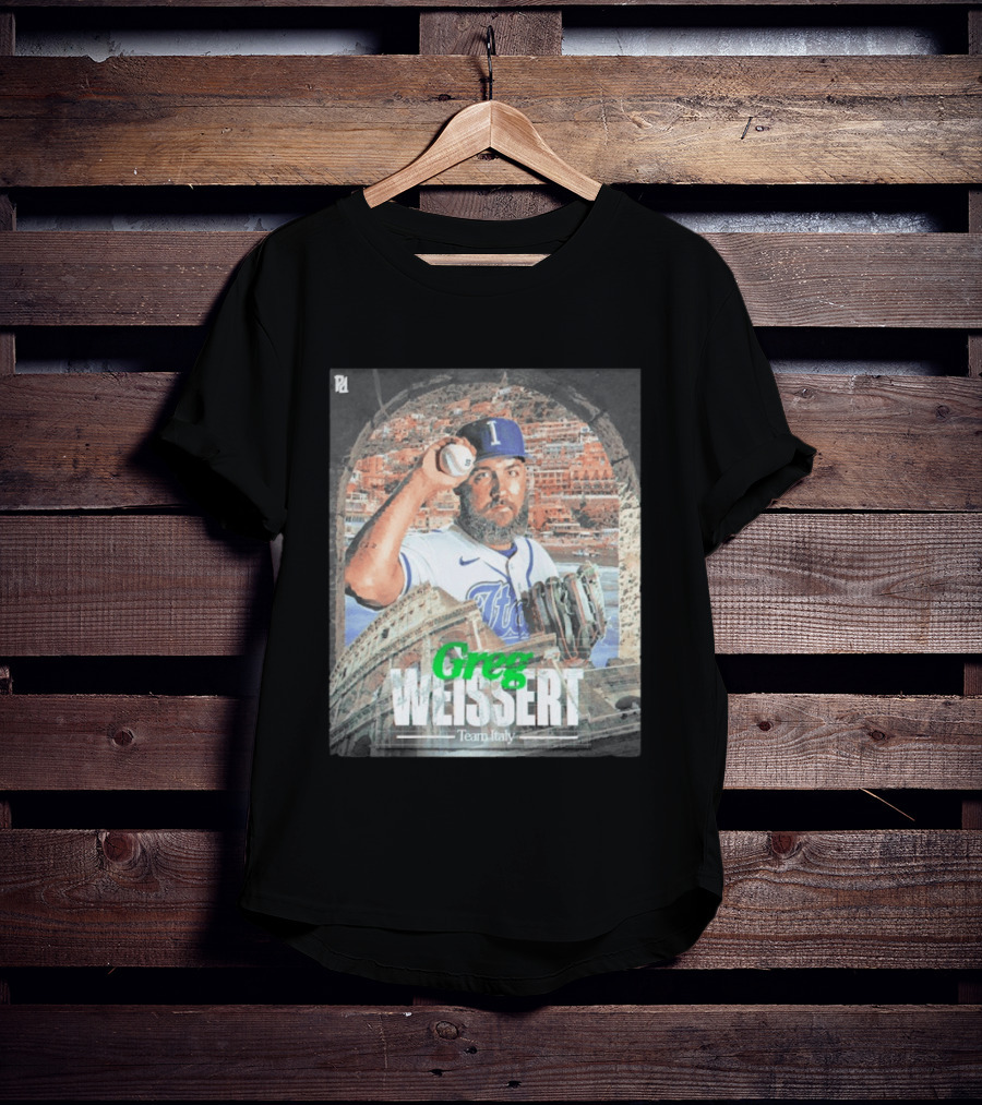 Greg Weissert Italy Pitcher Blue Colosseum Baseball Player T-Shirt