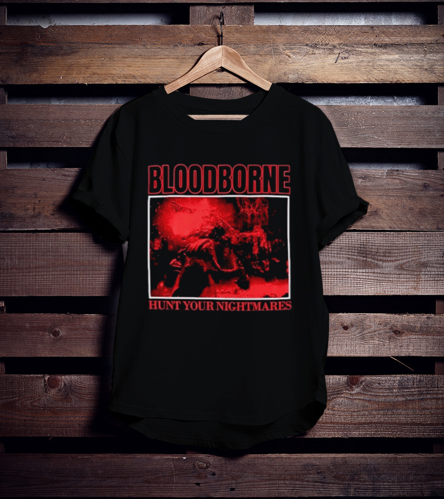 Bloodborne Hunt Your Nightmares Red Hunter Gamers Merch Fan T-Shirt