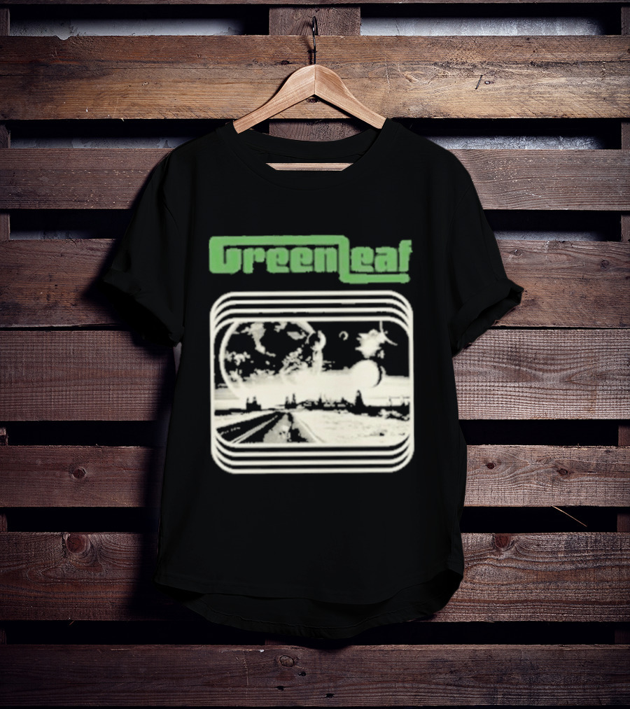 Greenleaf Black Space Scenic Globe With Railway Tracks T-Shirt