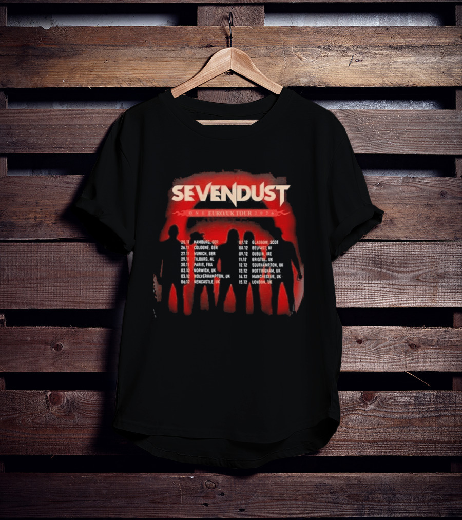 Sevendust One Euro UK Tour 2026 Dates Dripping Blood T-Shirt