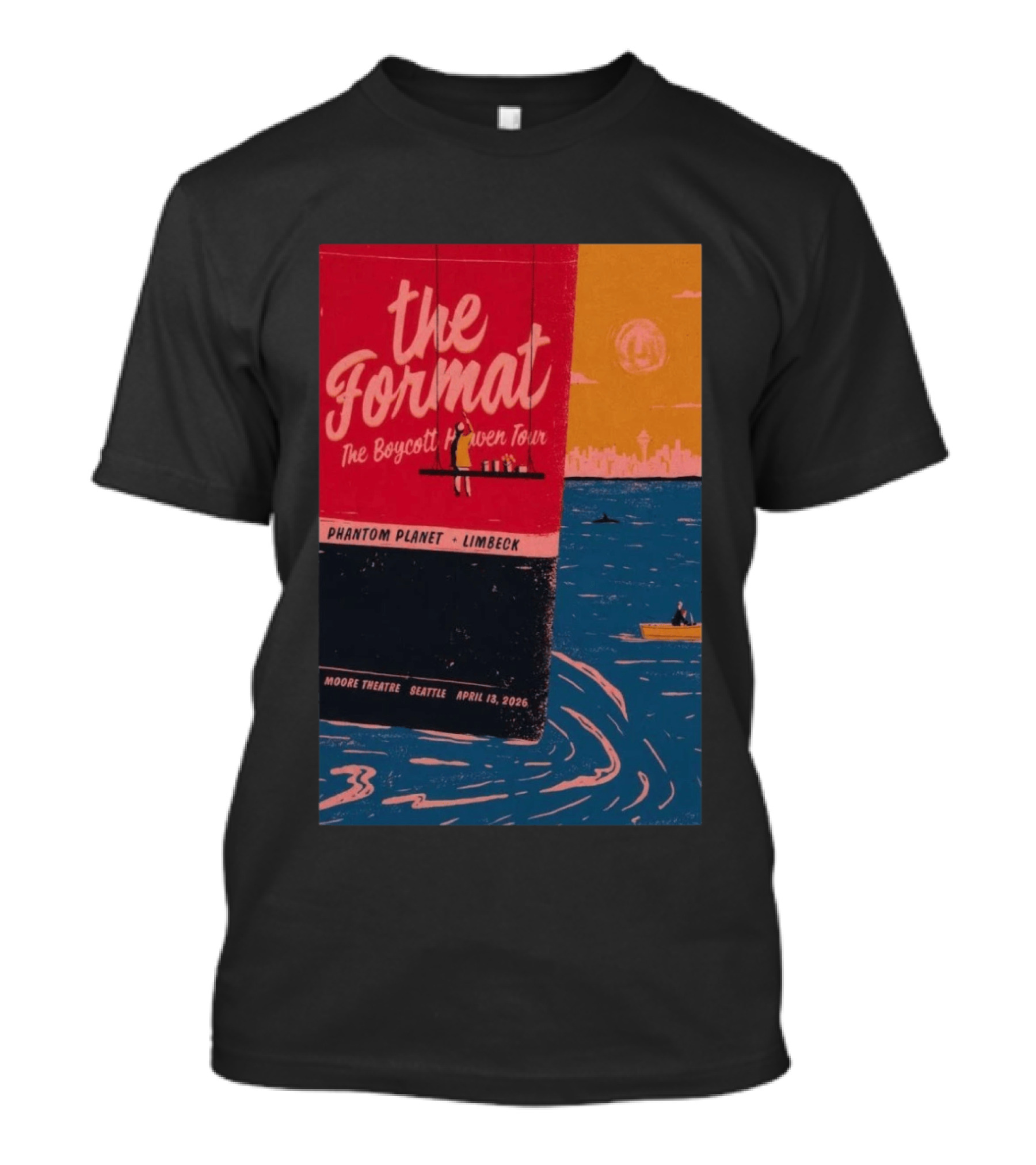 The Format Boycott Heaven Tour Moore Theatre Seattle April 13 2026 Phantom Planet Limbeck T-Shirt