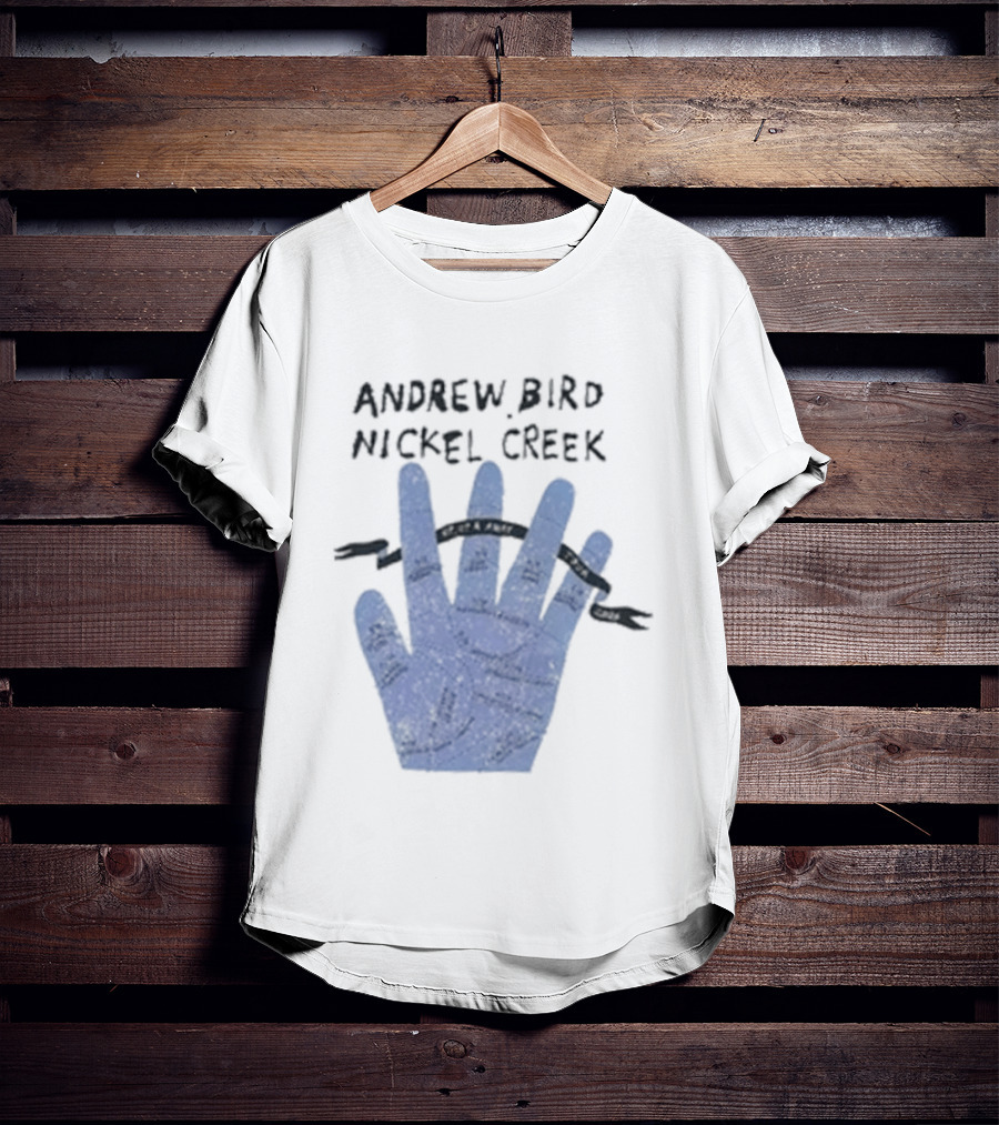Andrew Bird Nickel Creek Blue Hand Visual T-Shirt