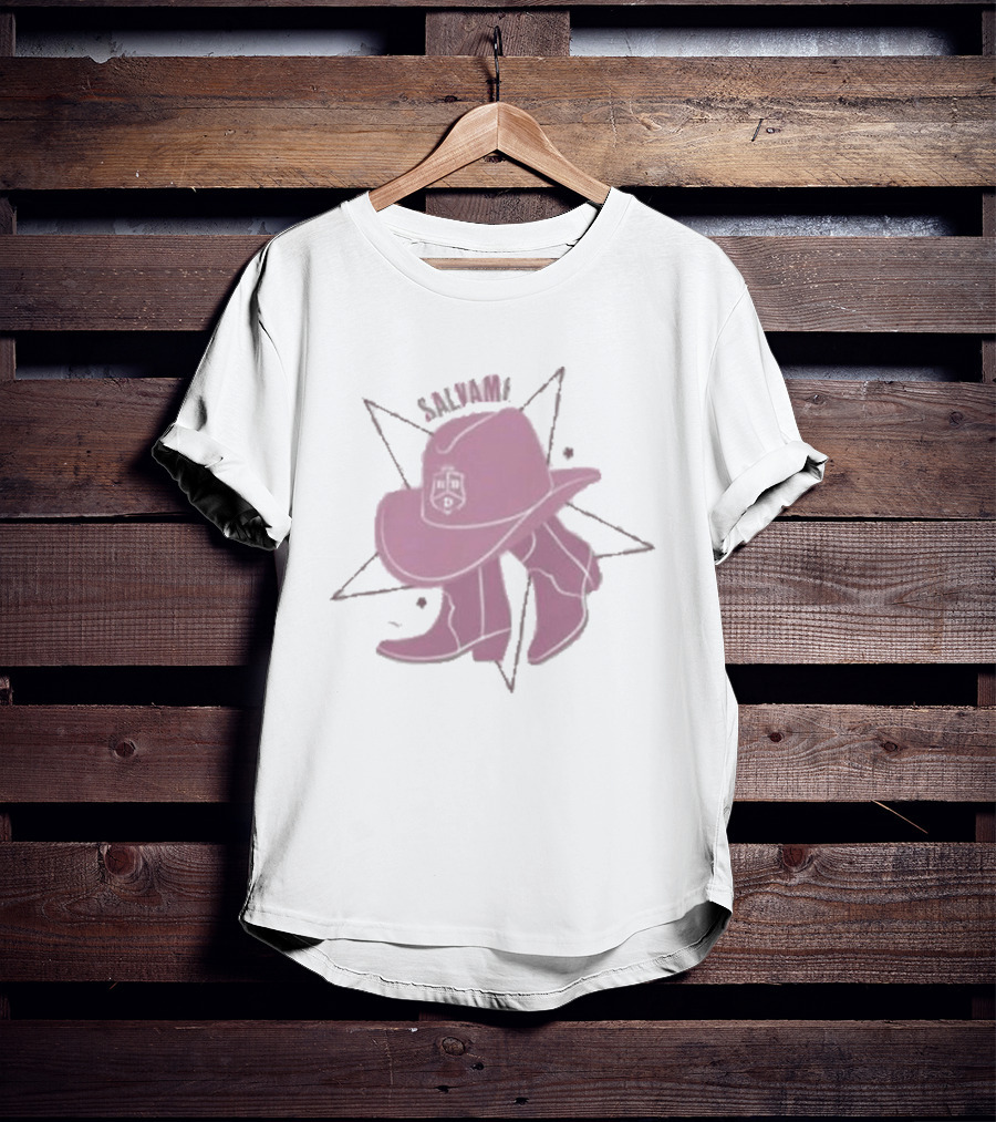 Salvame Beige Cowboy Hat And Boots With Star T-Shirt