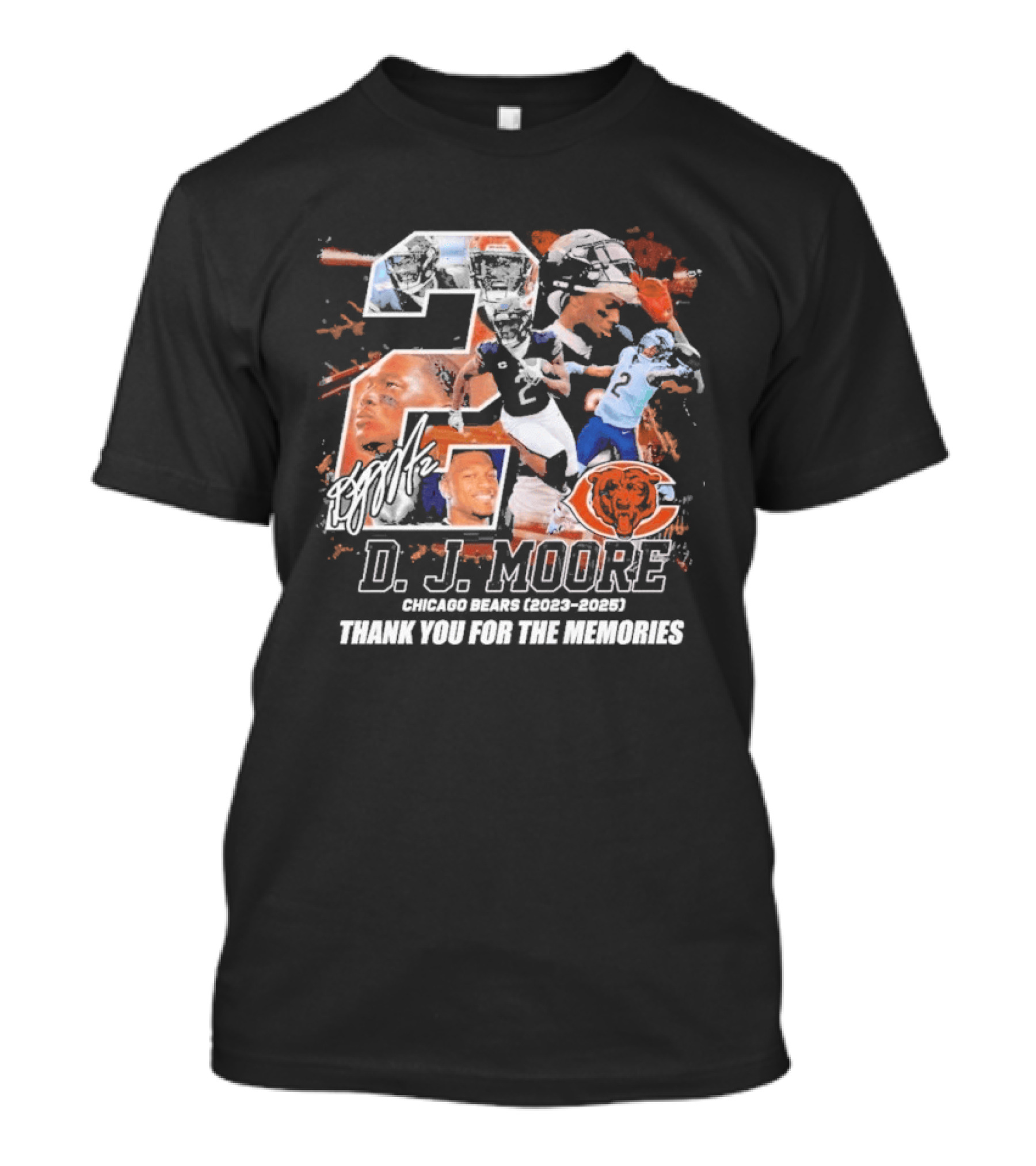 D J Moore Chicago Bears 2023 2025 Thank You For The Memories T-Shirt