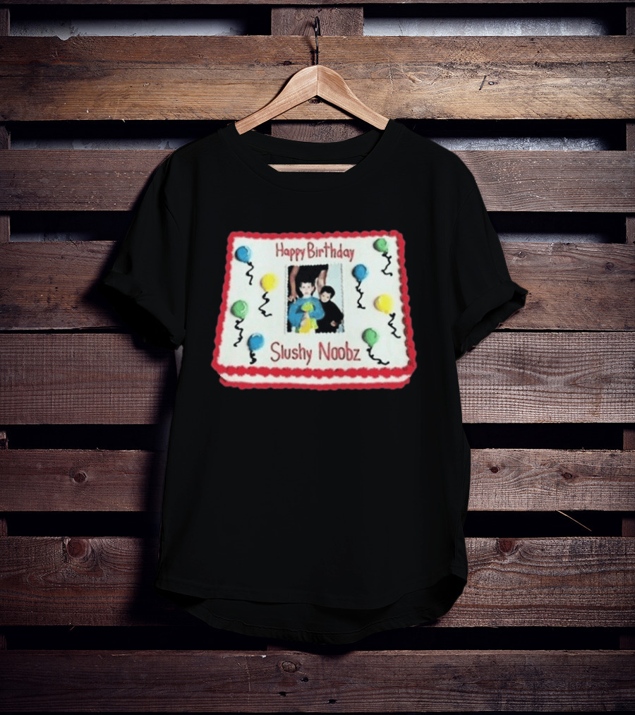 Happy Birthday Slushy Noobz Cake Balloons 2026 T-Shirt