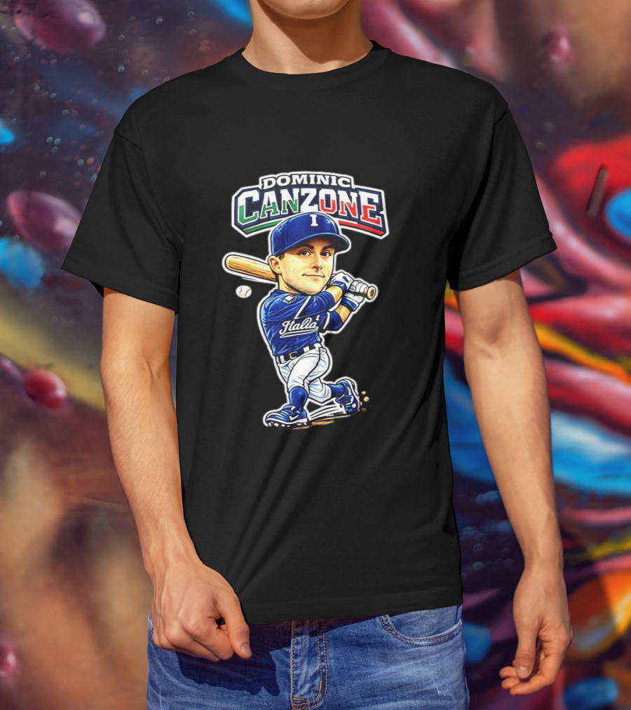 Italy Baseball Classic Dominic Canzone Italia Team Caricature T-Shirt