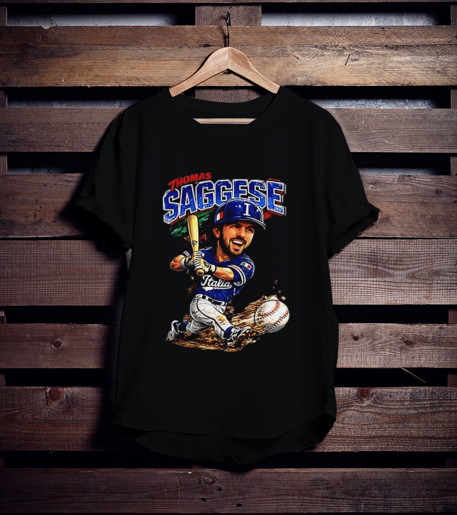 Thomas Saggese Italy Italia Baseball Classic Caricature T-Shirt