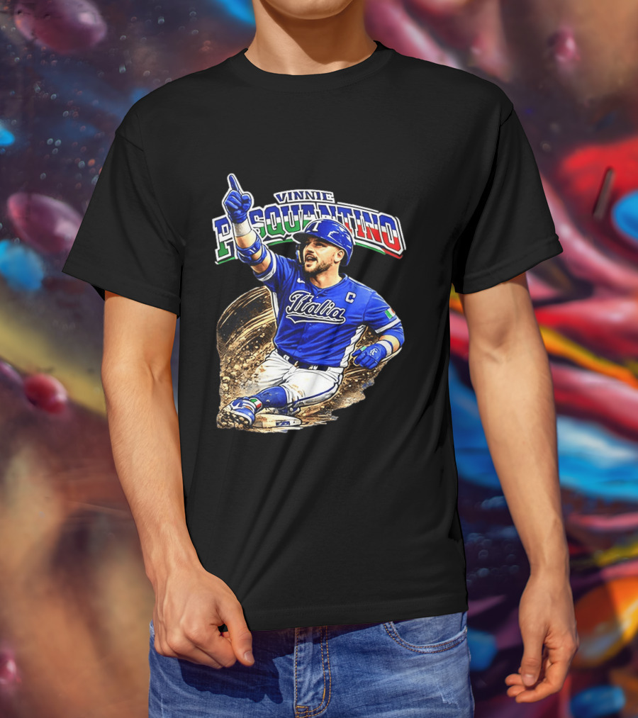 Vinnie Pasquantino Italy Baseball Classic Caricature Italia Jersey Celebration T-Shirt