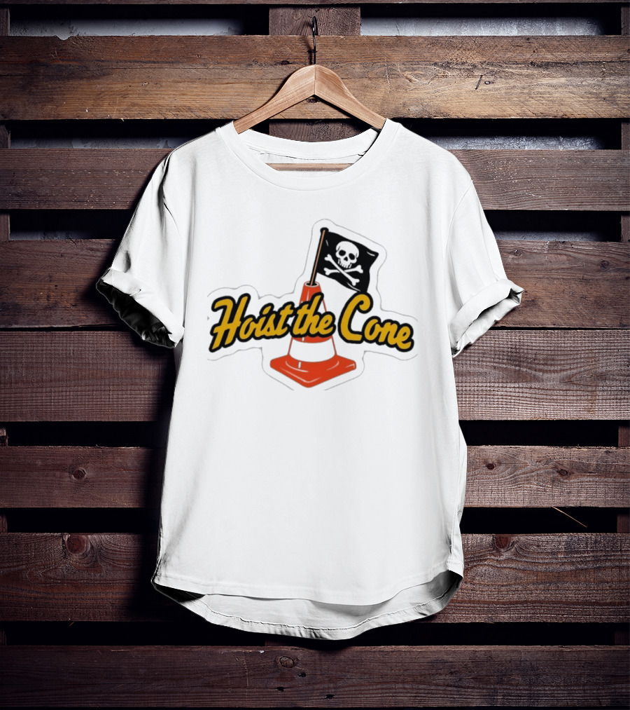 Hoist The Cone Skull Flag Orange Traffic Cone T-Shirt