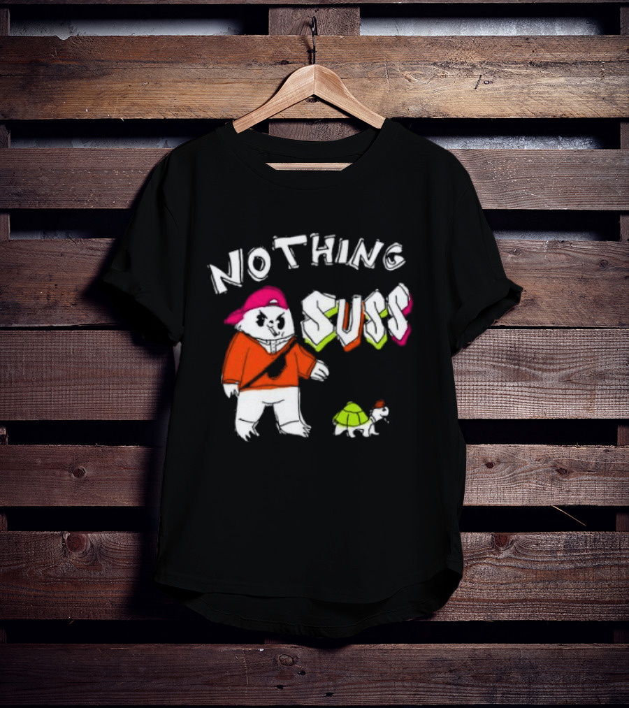 Nothing Suss Cat In Red With Turtle T-Shirt