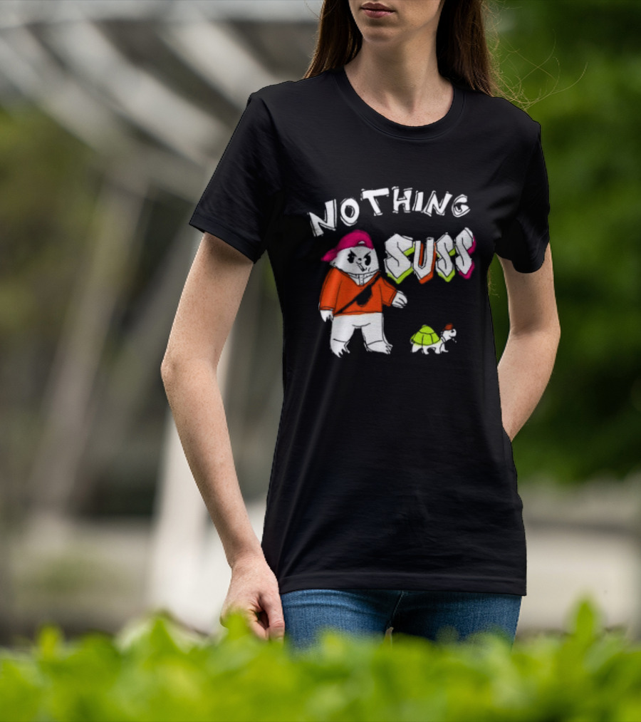 Nothing Suss Cat In Red With Turtle T-Shirt