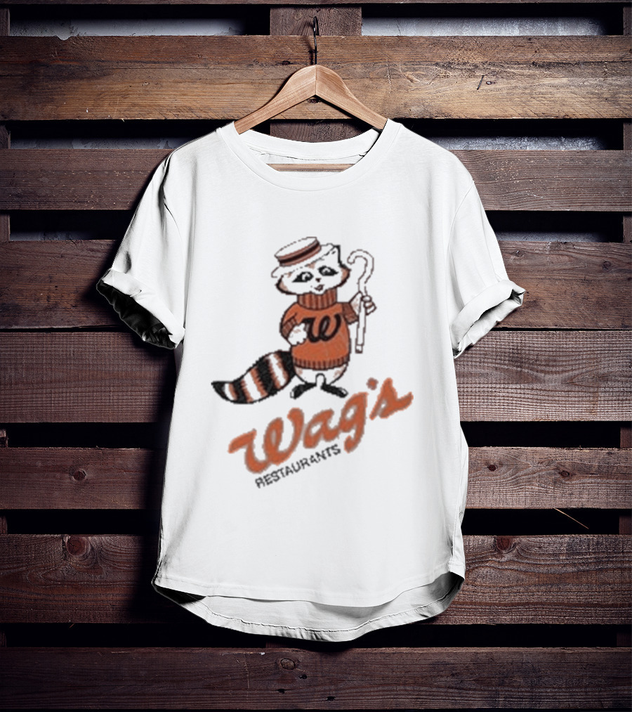 Wag's Restaurant Raccoon Character Sweater Cane T-Shirt