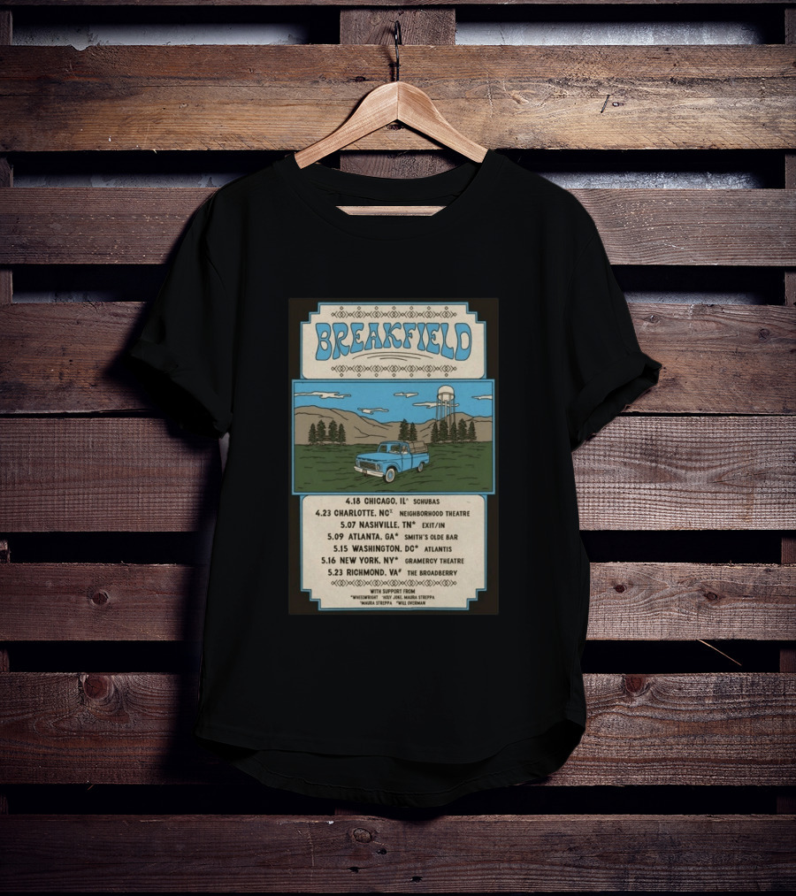 Breakfield 2026 Spring Tour Dates With Classic Truck And Scenic Landscape T-Shirt