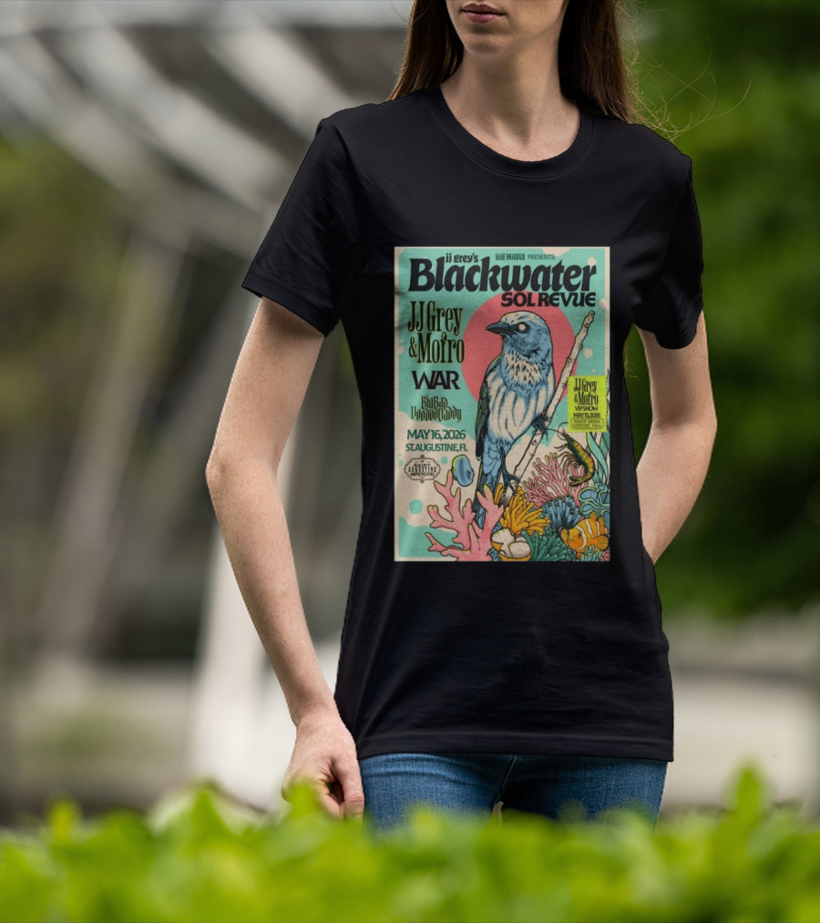 JJ Grey & Mofro Blackwater Sol Revue St. Augustine FL May 16 2026 War Big Bad Voodoo Daddy Live Wildly Presents Concert Event T-Shirt