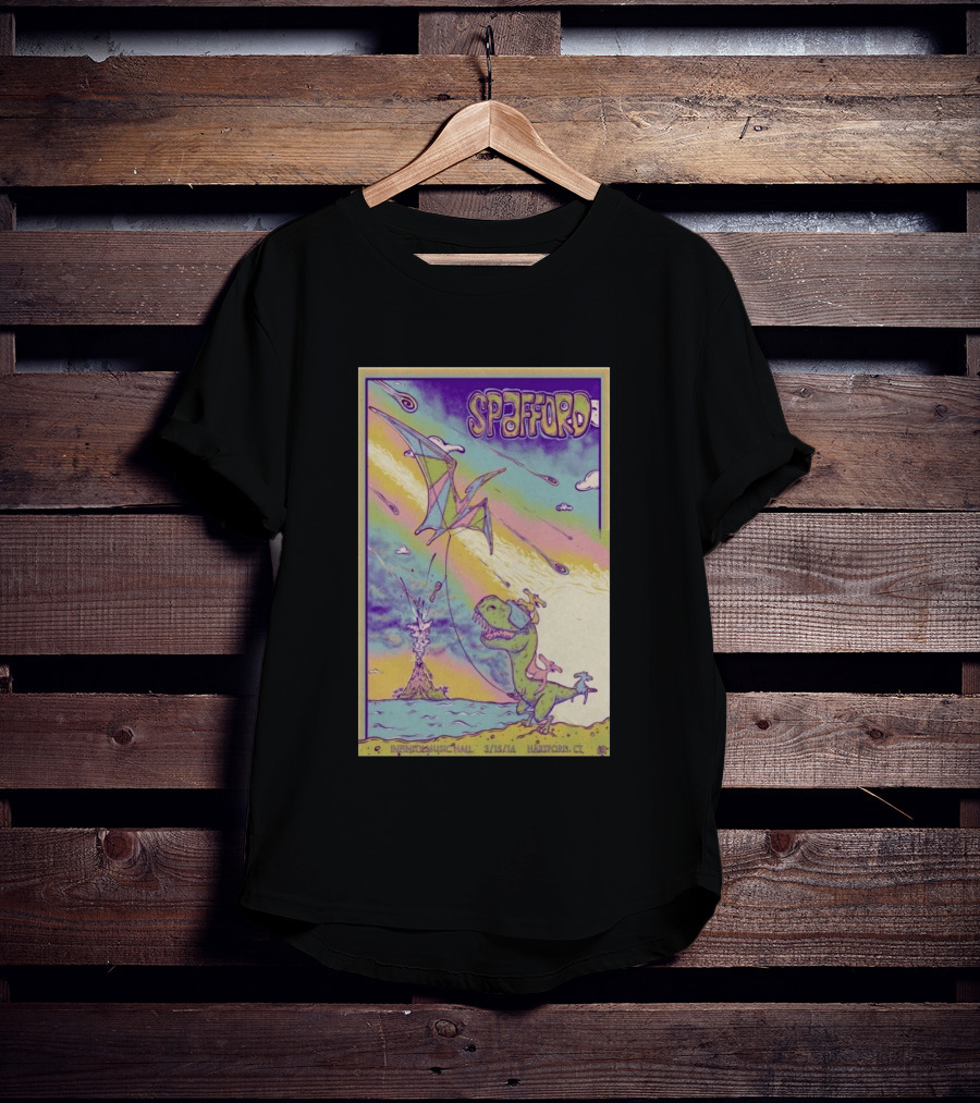 Spafford 3/15/14 Infinity Music Hall Hartford CT Dinosaur Kite T-Shirt