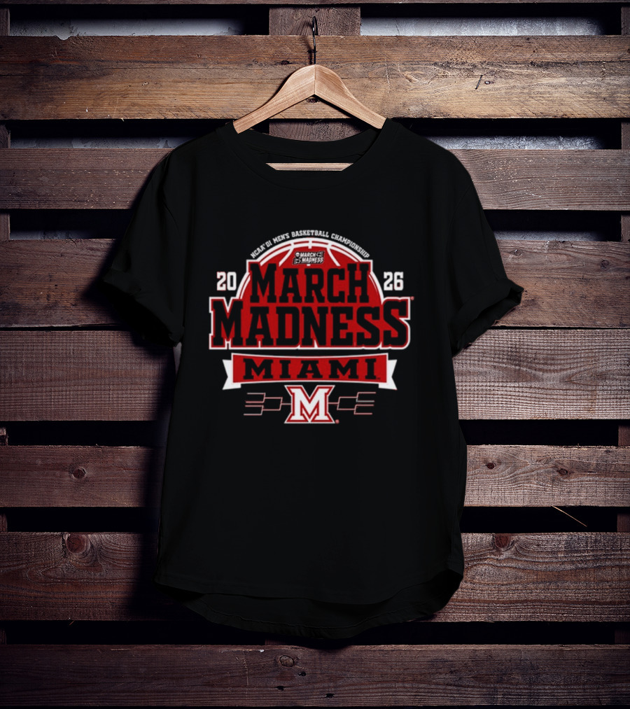 Miami RedHawks 2026 March Madness NCAA Basketball Tournament Bound T-Shirt