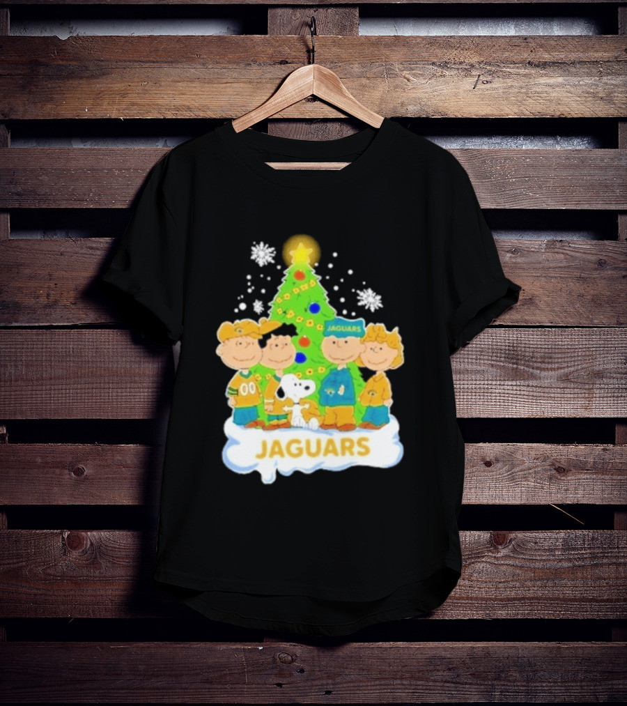 Jacksonville Jaguars Snoopy Peanuts Christmas Tree Celebration T-Shirt