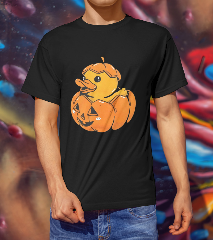 Rubber Duck Pumpkin Halloween Jack O' Lantern T-Shirt