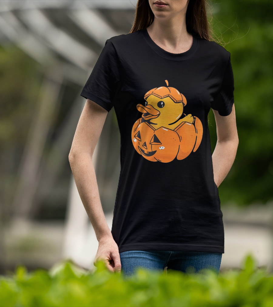 Rubber Duck Pumpkin Halloween Jack O' Lantern T-Shirt