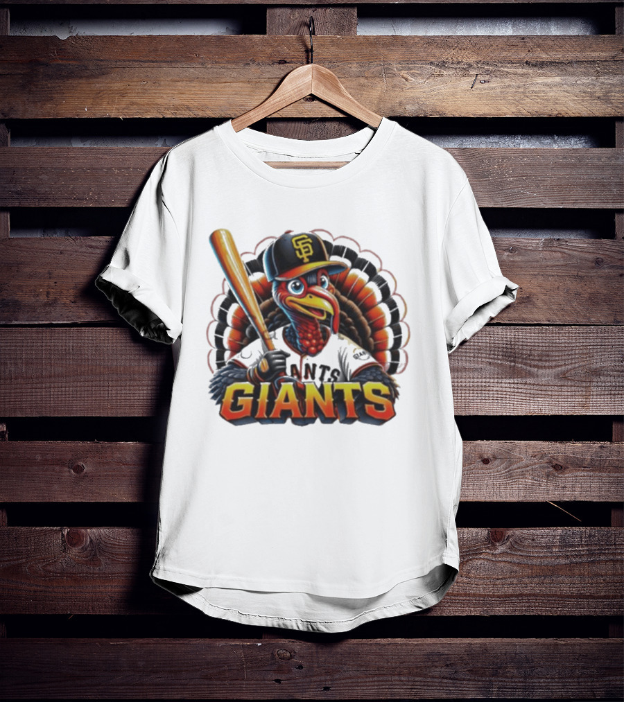 San Francisco Giants Thanksgiving Turkey Baseball T-Shirt
