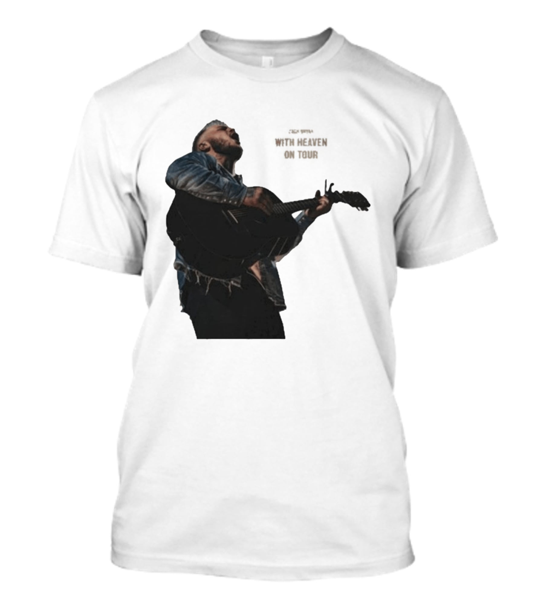 Zach Bryan Heaven On Top Photo Tour Denim Acoustic Performance T-Shirt