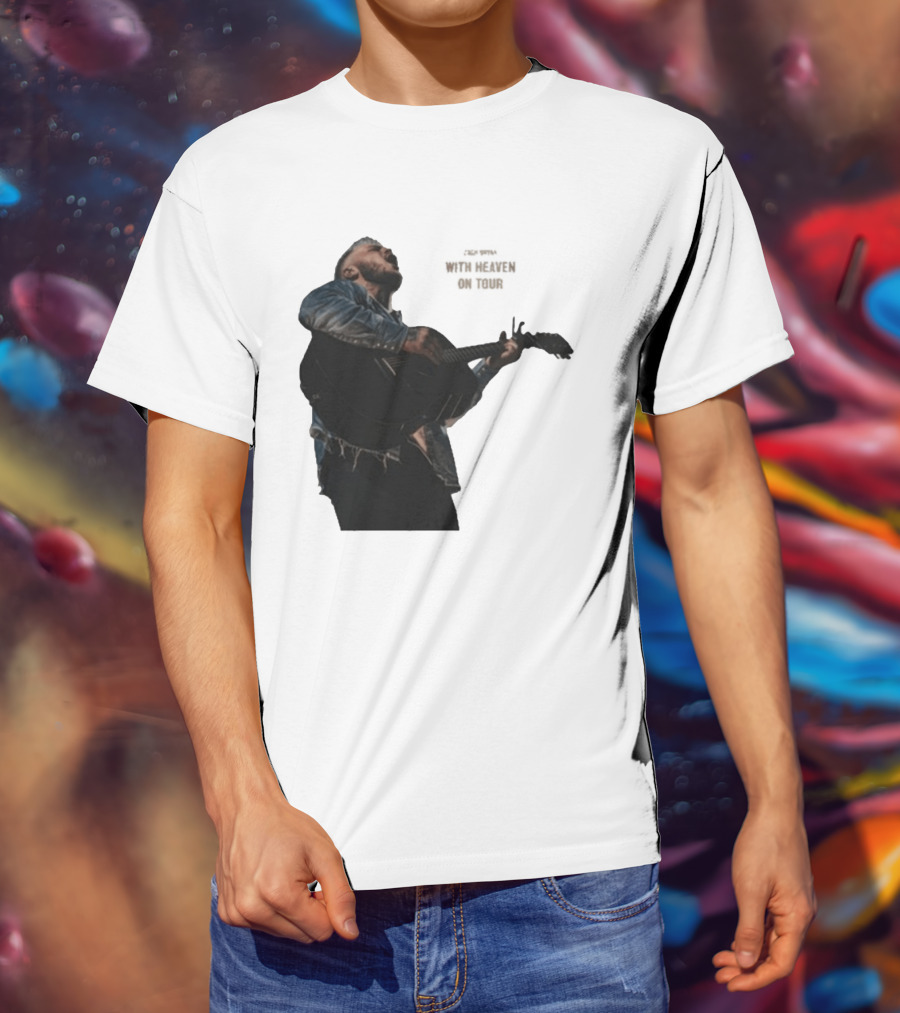 Zach Bryan Heaven On Top Photo Tour Denim Acoustic Performance T-Shirt
