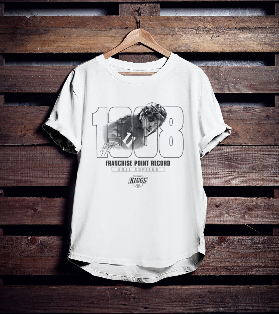 Anze Kopitar Los Angeles Kings 1000 Franchise Point Record T-Shirt