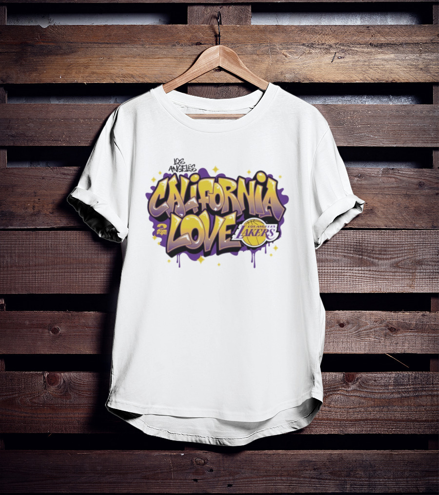 Los Angeles Lakers California Love NBA X Tupac Graffiti T-Shirt