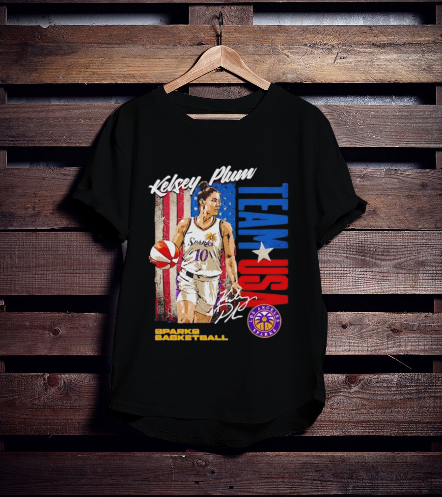 Kelsey Plum Team USA Los Angeles Sparks Basketball Spark T-Shirt