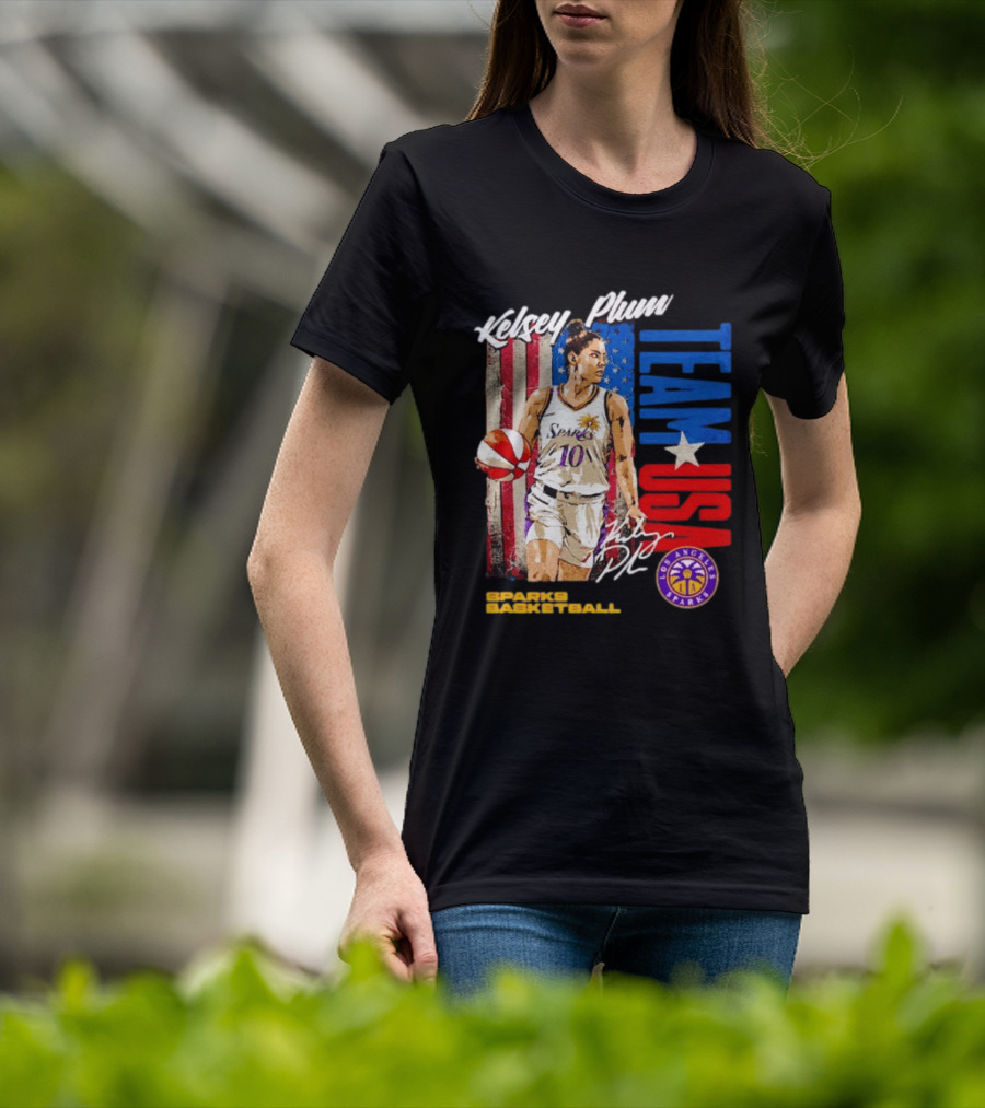 Kelsey Plum Team USA Los Angeles Sparks Basketball Spark T-Shirt