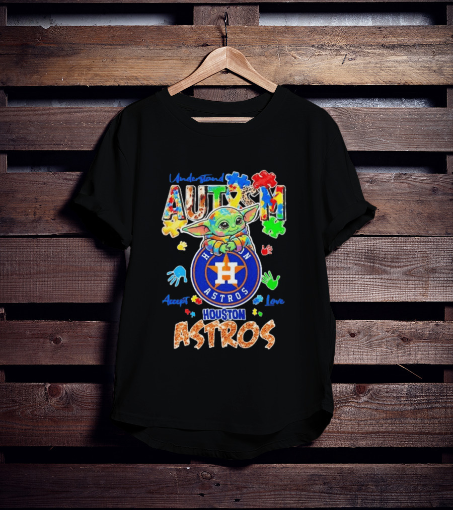 Understanding Autism Baby Yoda Houston Astros Accept Love T-Shirt
