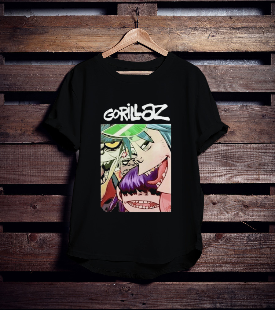 Gorillaz Cartoon Band Characters Art Comic T-Shirt