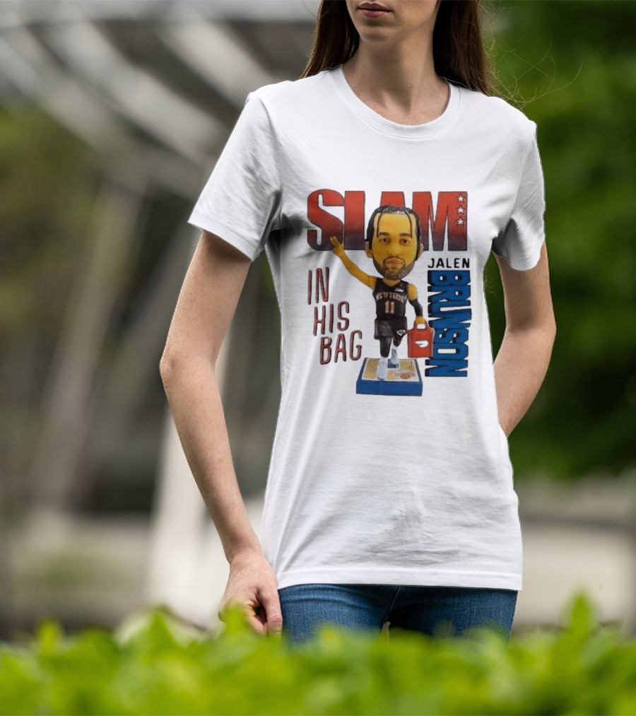 Slam Jalen Brunson In His Bag Basketball Figure 2026 T-Shirt