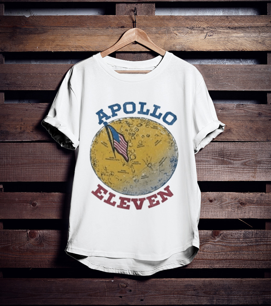 Apollo Eleven Moon Landing Map Flag Styles T-Shirt