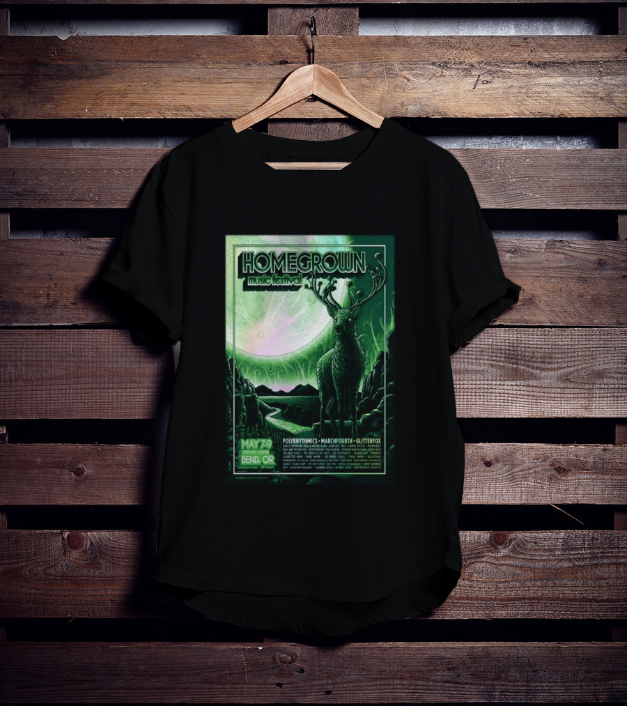 Homegrown Music Festival Bend OR May 7 9 2026 Century Center Polyrhythmics Marchfourth Glitterfox T-Shirt
