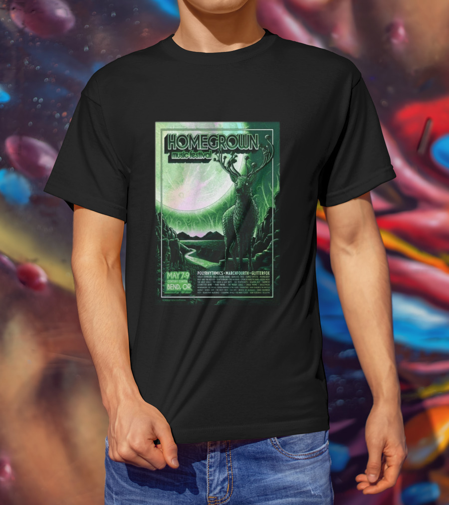 Homegrown Music Festival Bend OR May 7 9 2026 Century Center Polyrhythmics Marchfourth Glitterfox T-Shirt