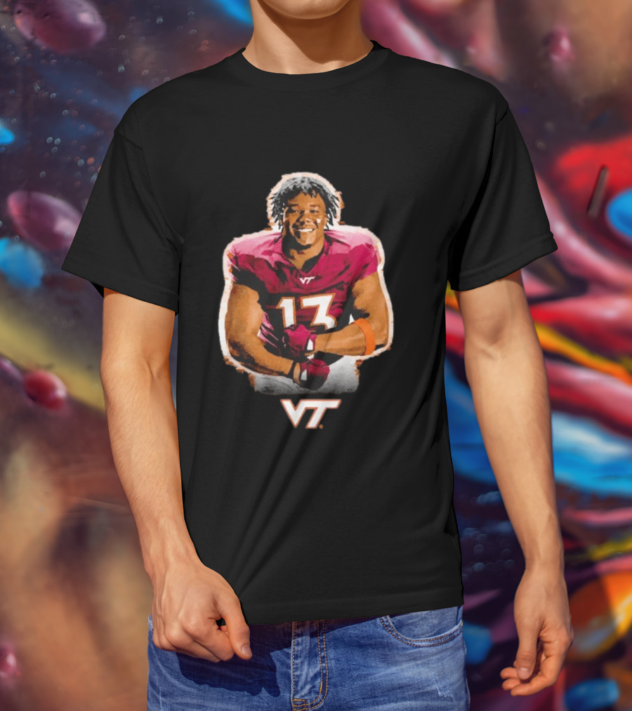 Kemari Copeland Virginia Tech Hokies VT Number 13 T-Shirt