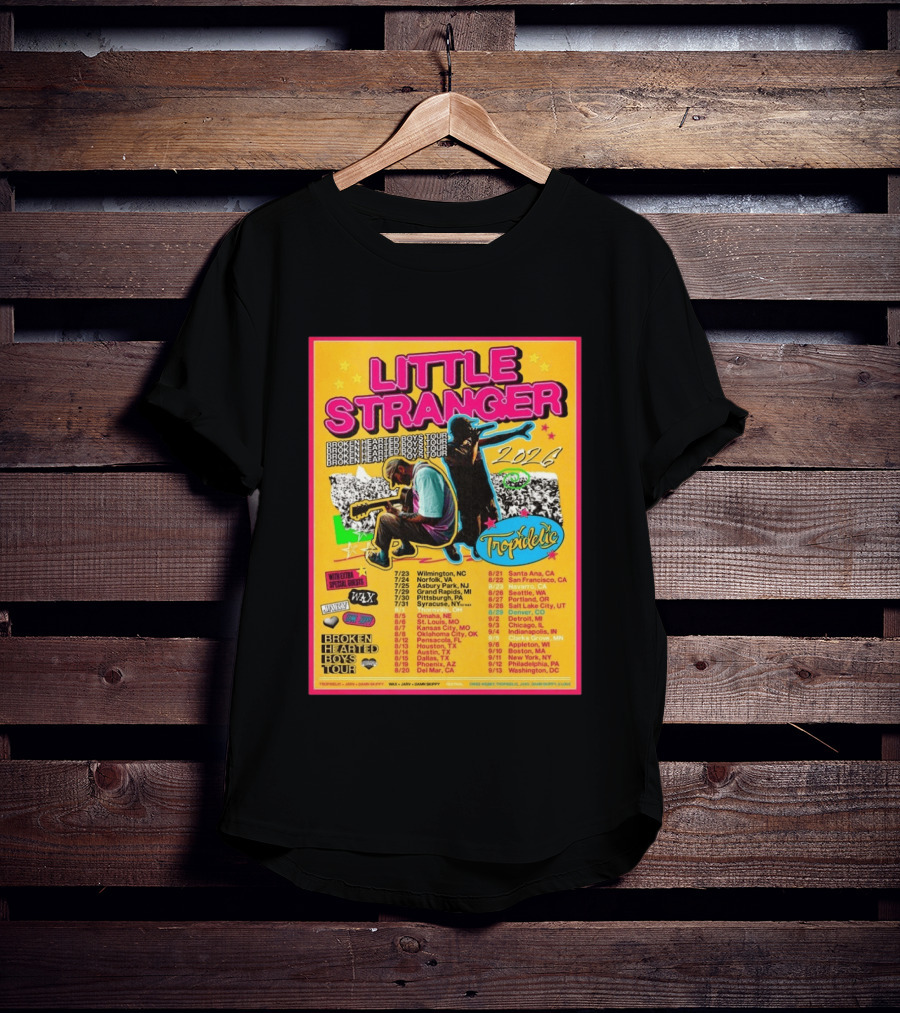 Little Stranger Broken Hearted Boys Tour 2026 North America Tropidelic Tour With Special Guests Wax JARV Danifilms Dates Locations T-Shirt
