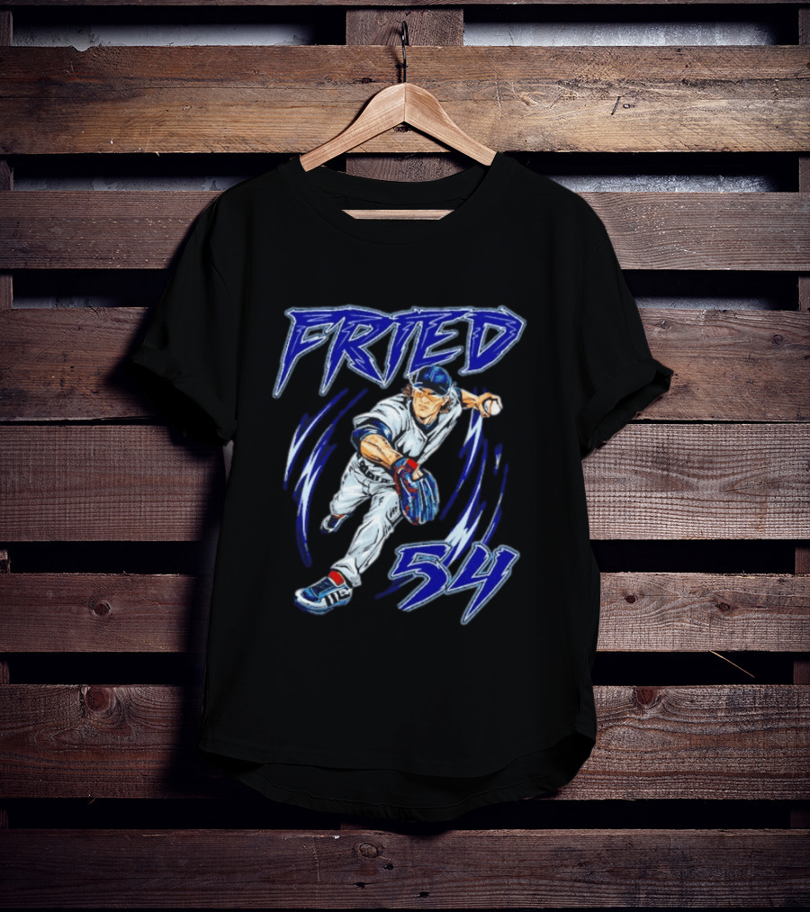 Fried 54 Blue Baseball Player Euphoria T-Shirt