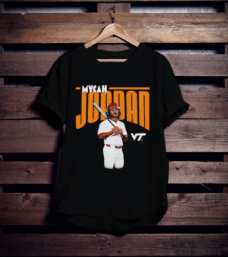 Mycah Jordan VT Baseball Virginia Tech Hokies Player T-Shirt