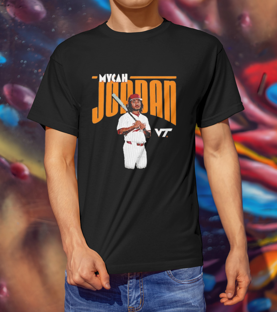 Mycah Jordan VT Baseball Virginia Tech Hokies Player T-Shirt