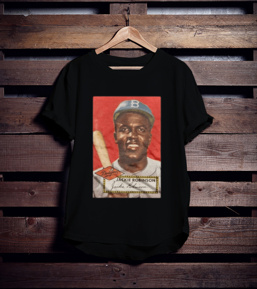 Jackie Robinson 1952 Topps Baseball Dodgers T-Shirt