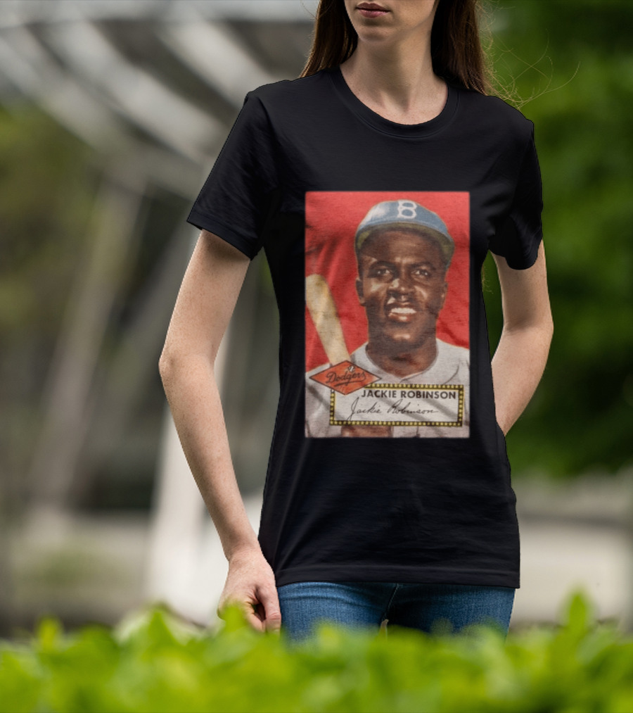 Jackie Robinson 1952 Topps Baseball Dodgers T-Shirt