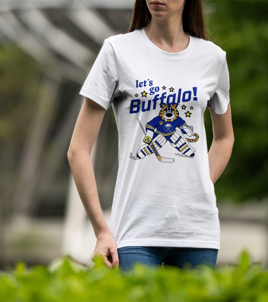 Let's Go Buffalo Sabres Just Dishin' Sabretooth Goalie T-Shirt