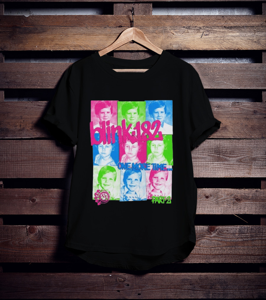 Blink 182 One More Time Tour Part 2 Retro Childhood Photo Collage T-Shirt