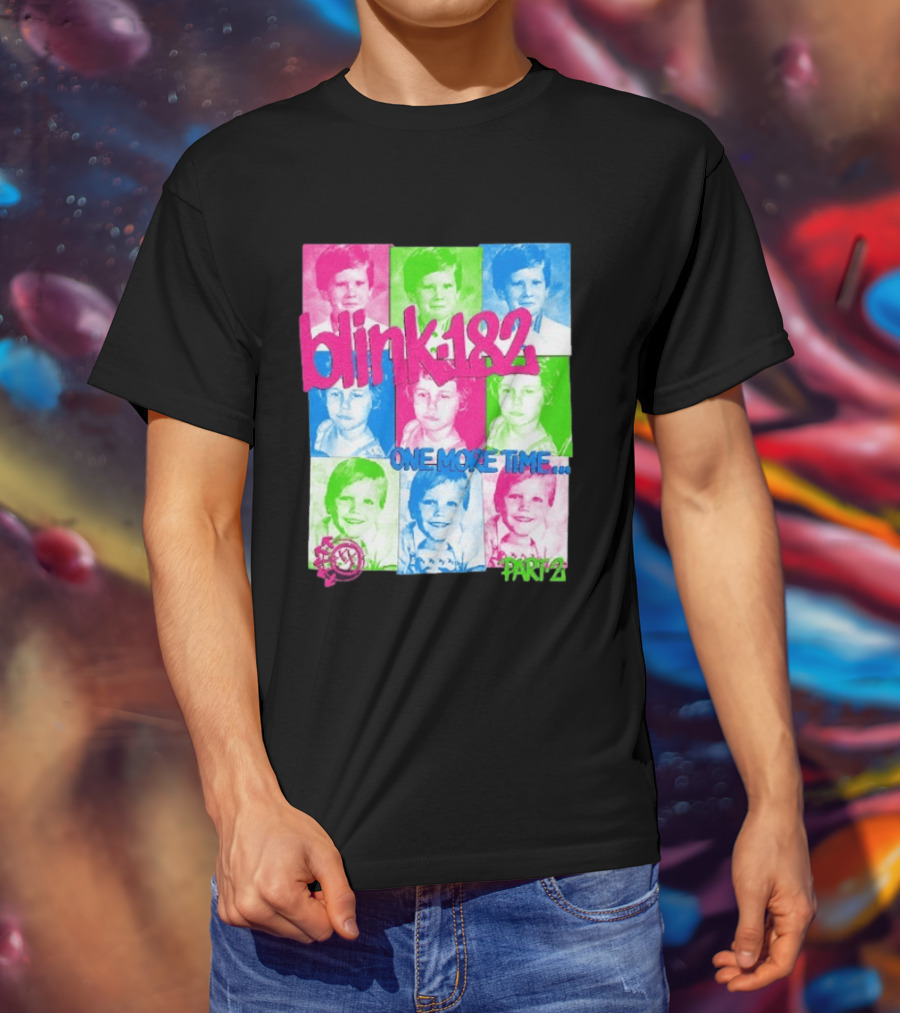 Blink 182 One More Time Tour Part 2 Retro Childhood Photo Collage T-Shirt
