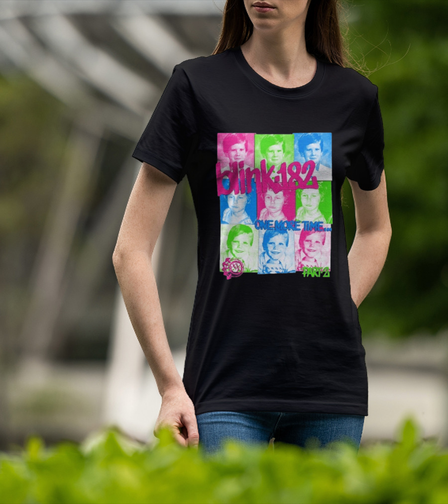 Blink 182 One More Time Tour Part 2 Retro Childhood Photo Collage T-Shirt